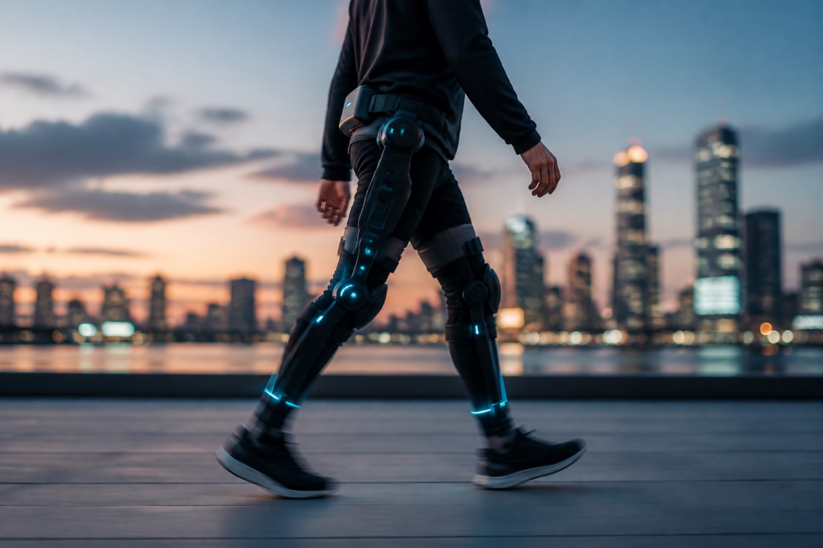 Athlete walking with EXOPRO lower-limb exoskeleton